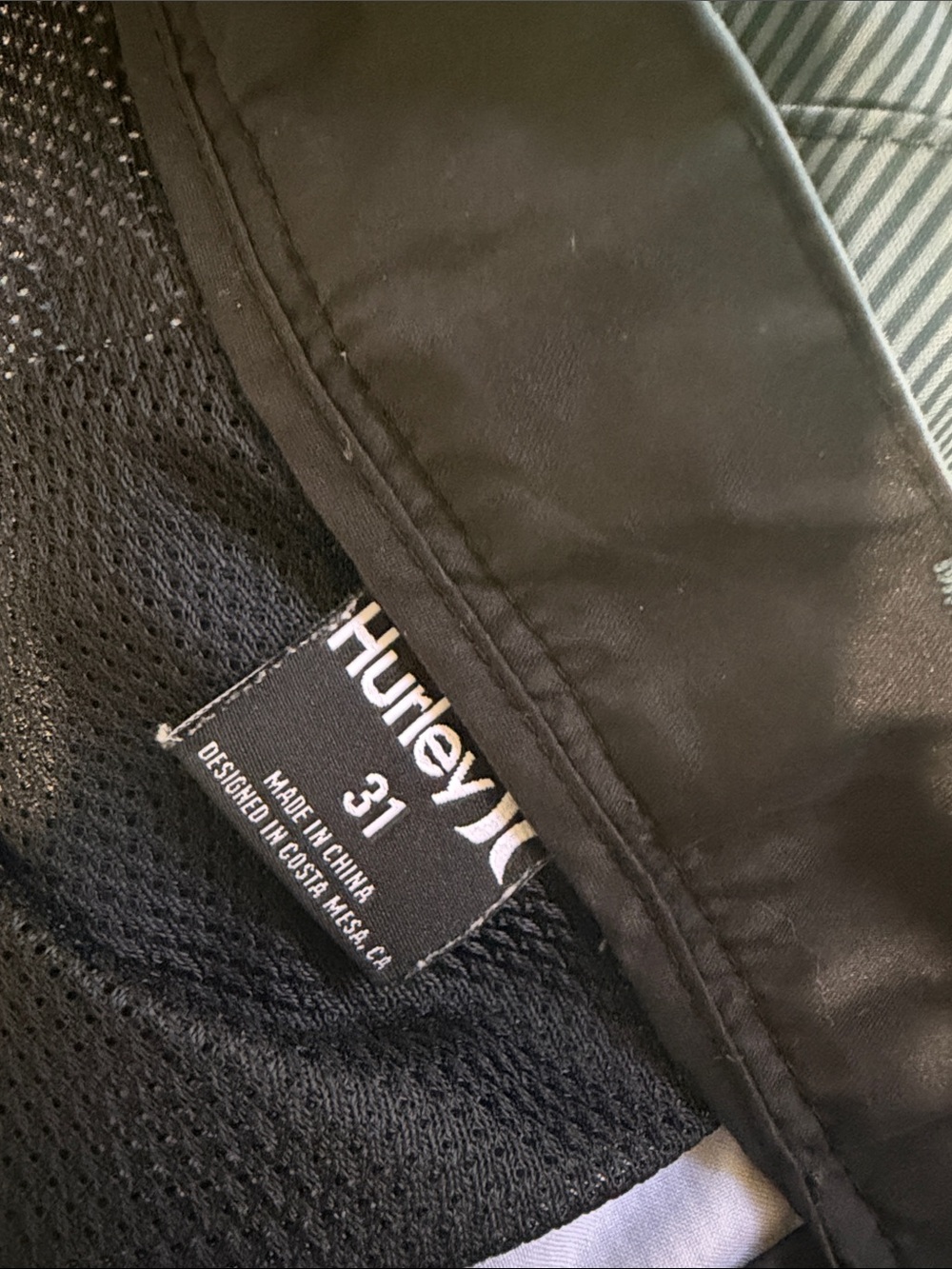 Hurley Light Blue Striped Flat-Front Shorts - Picture 5 of 5